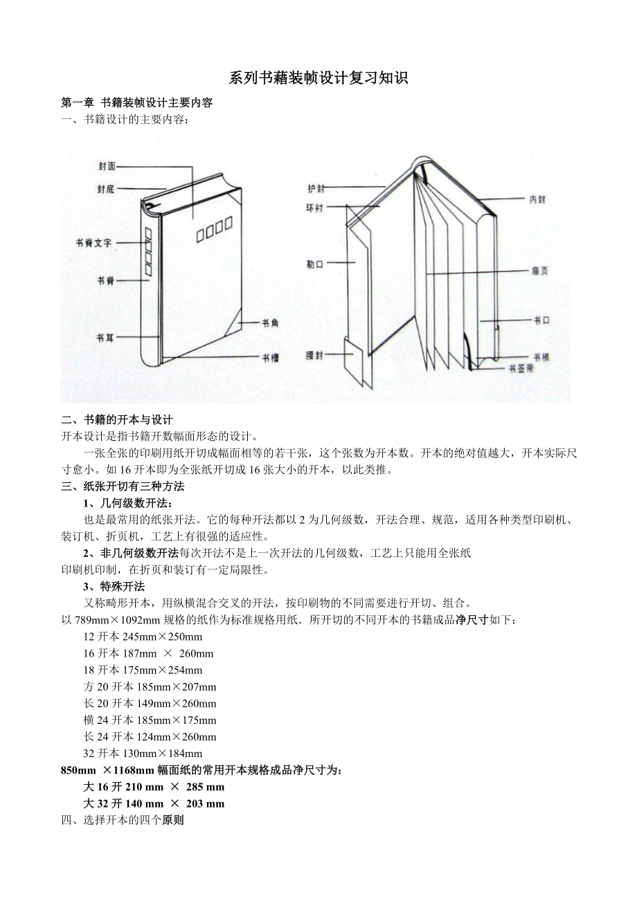 系列書(shū)藉裝幀設(shè)計(jì)復(fù)習(xí)知識(shí)_第1頁(yè)