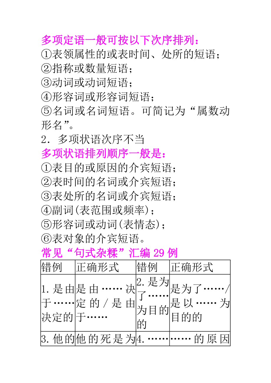 语文多项定语次序排列_第1页