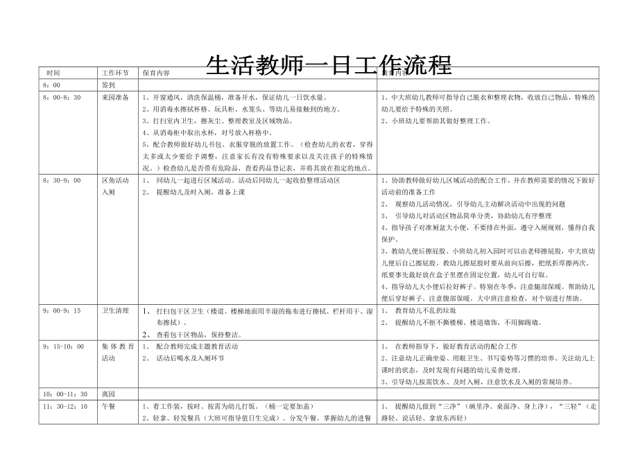 生活教師一日工作流程_第1頁