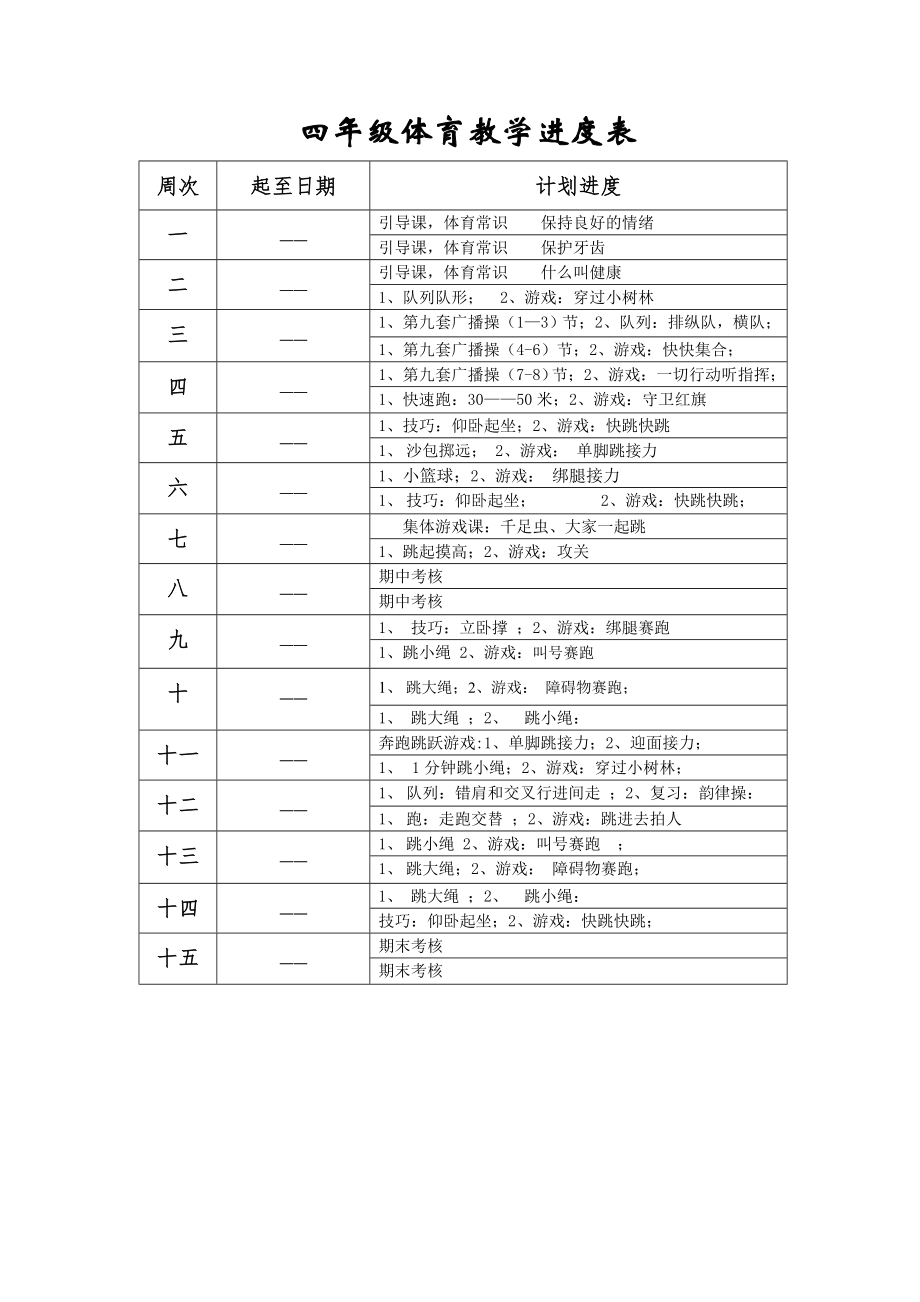 四年級體育教案 (3)_第1頁