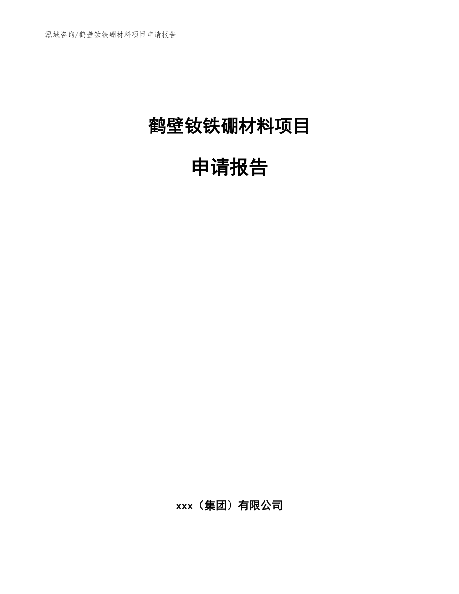 鹤壁钕铁硼材料项目申请报告_第1页