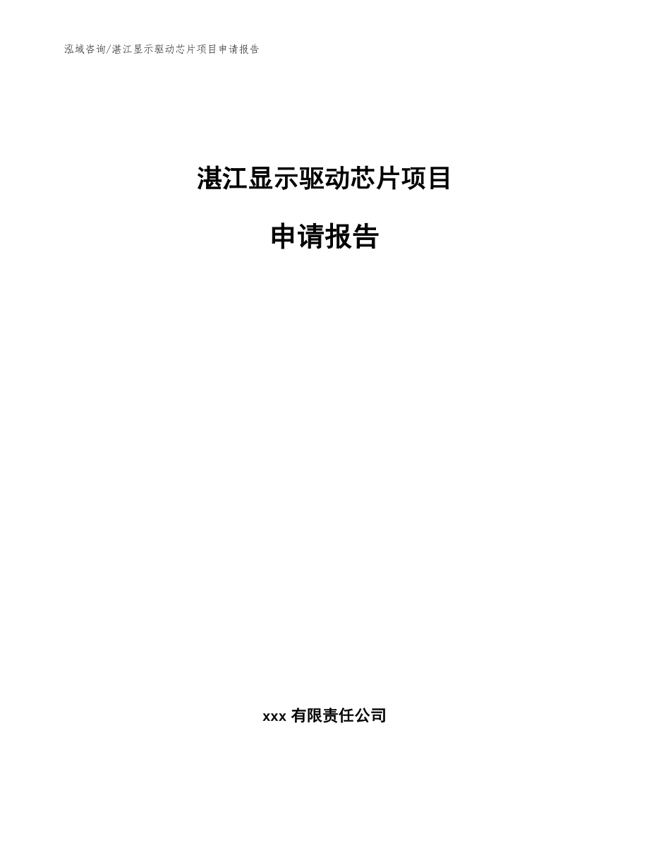 湛江显示驱动芯片项目申请报告（范文）_第1页