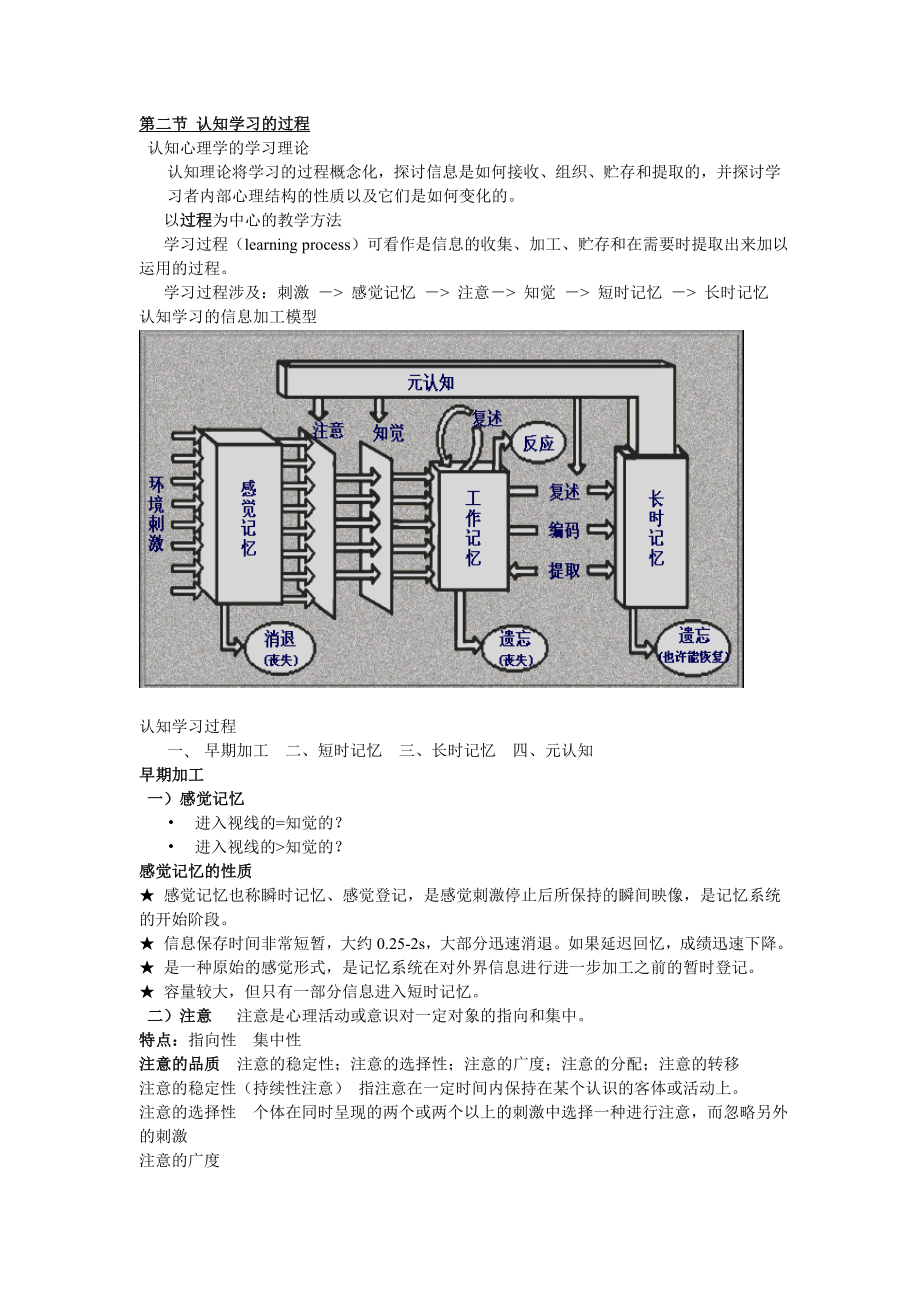 心理学《认知学习的过程》归纳总结_第1页