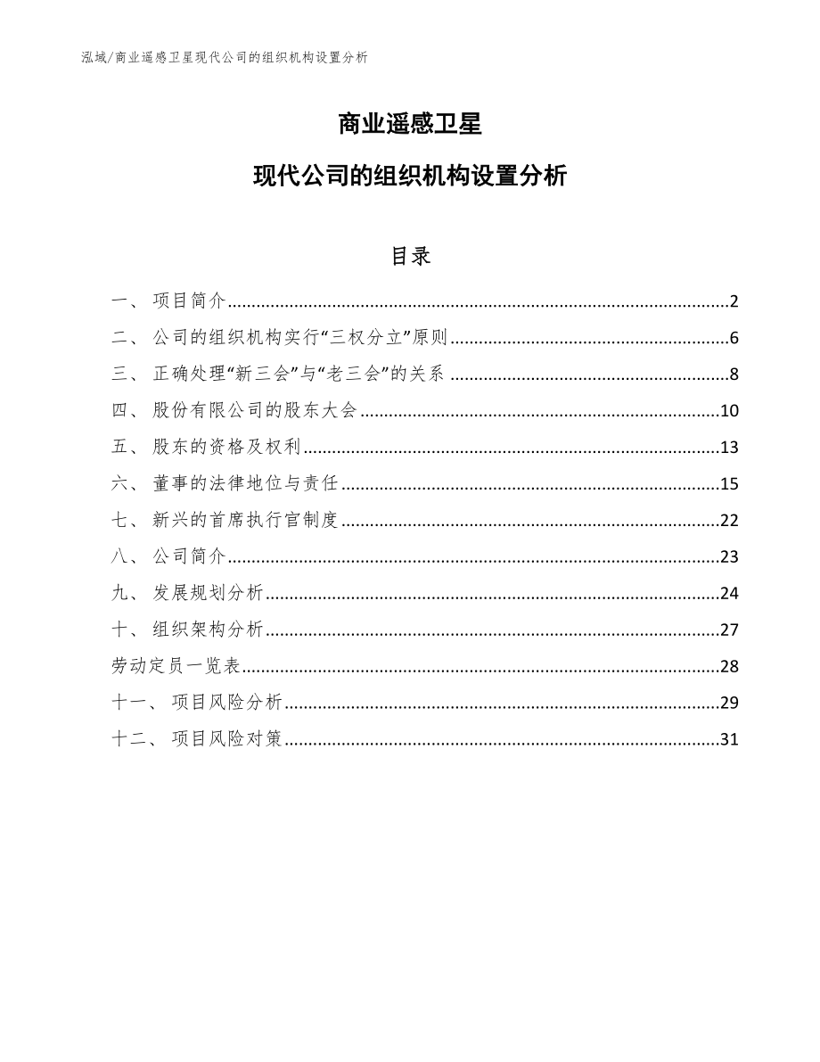 商业遥感卫星现代公司的组织机构设置分析_第1页