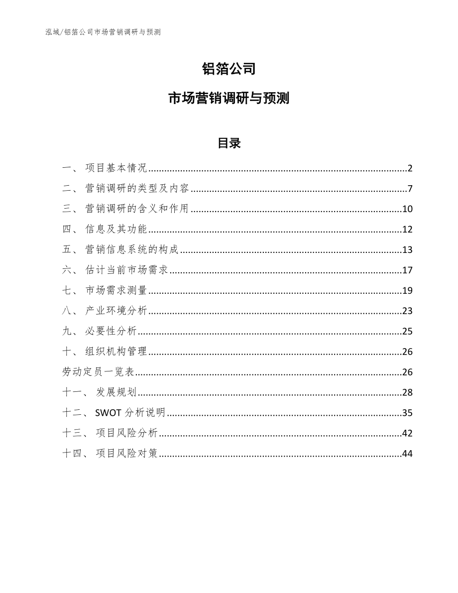 铝箔公司产品策略分析_第1页