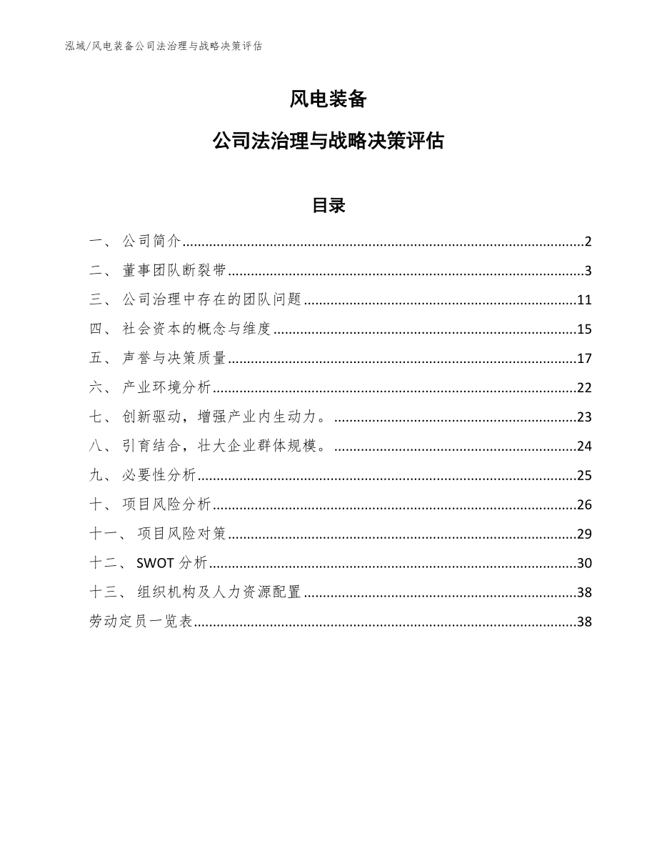 风电装备公司法治理与战略决策评估_参考_第1页