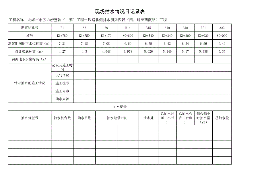 抽水台班每日记录表_第1页