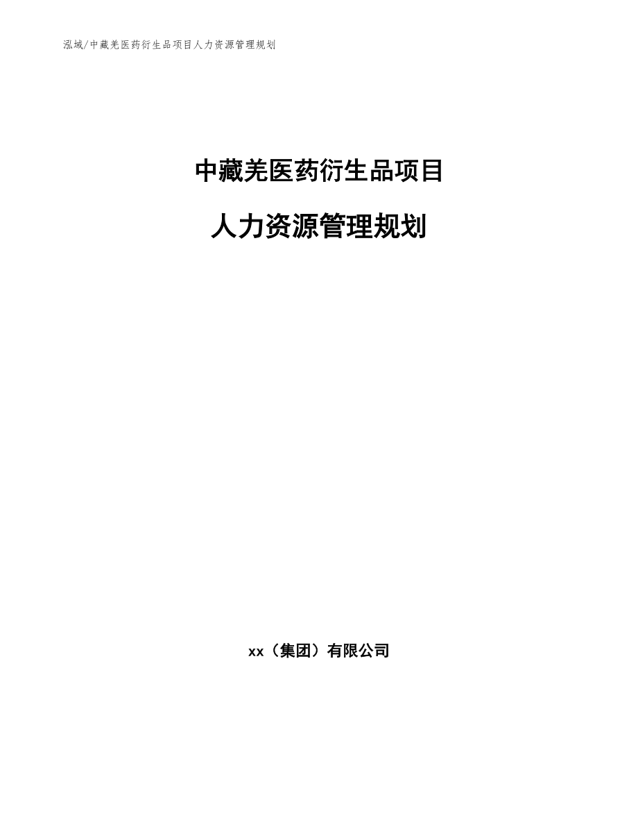 中藏羌医药衍生品项目人力资源管理规划_第1页