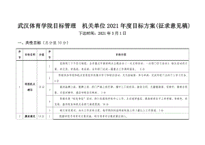 武汉体育学院目标管理机关单位目标方案